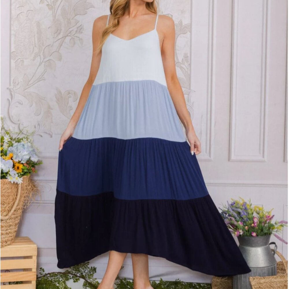 Final Touch Colorblock, Tank Maxi Dress with Pockets (NWOT) - Picture 4 of 15